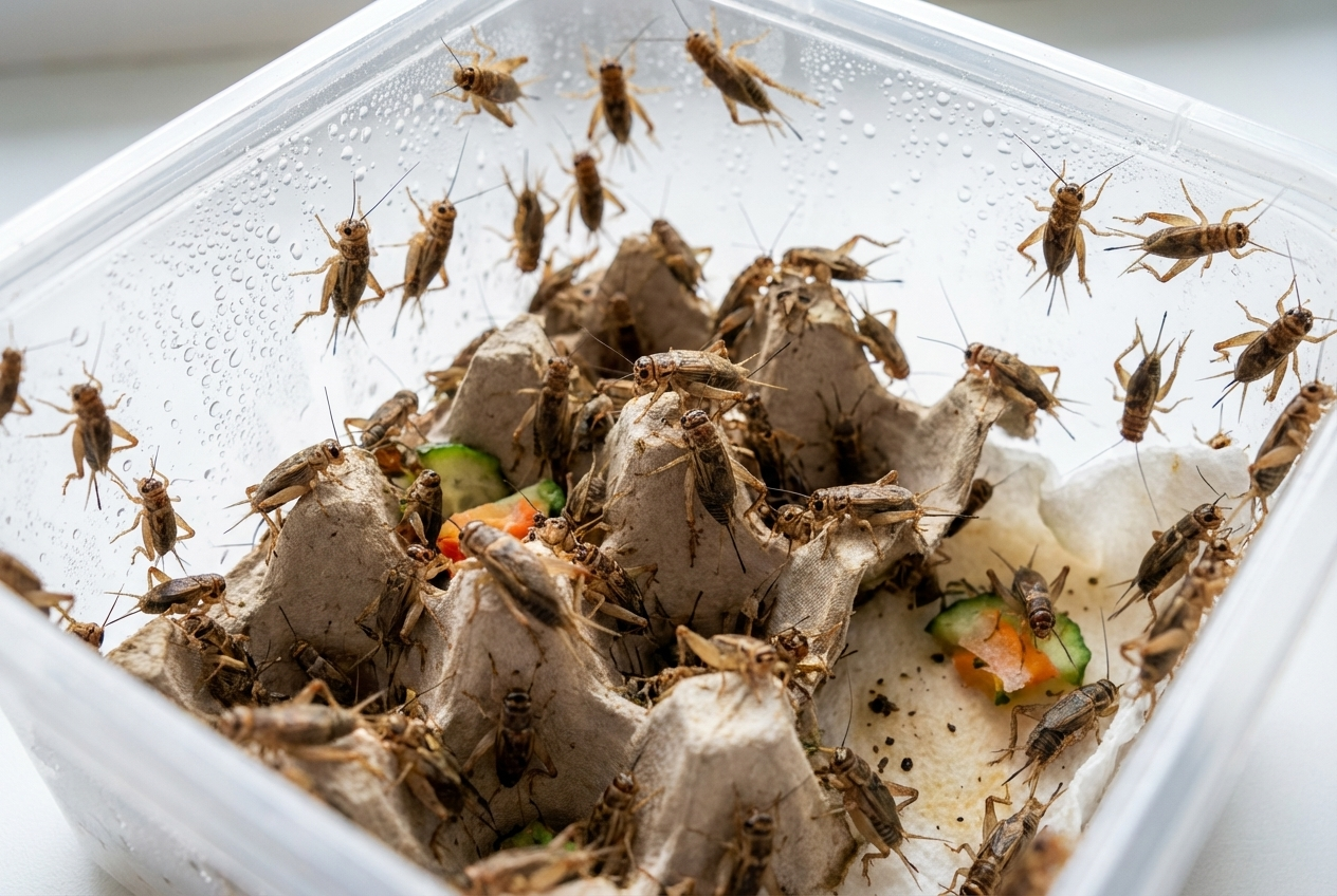 Hogyan tartsuk életben az élő eleséget (tücsköt, sáskát) otthon?