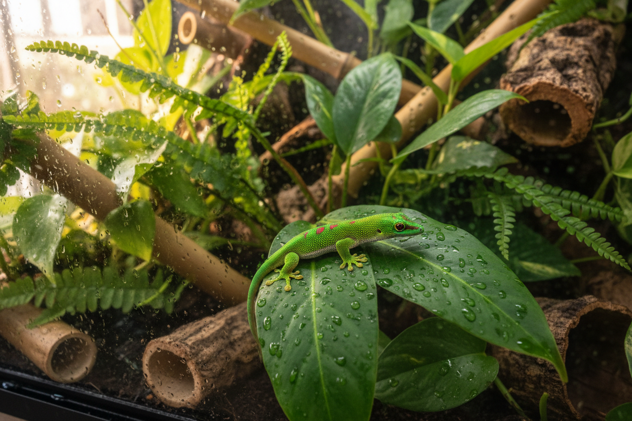 Nappali gekkók (Phelsuma) tartása és terráriumuk berendezése