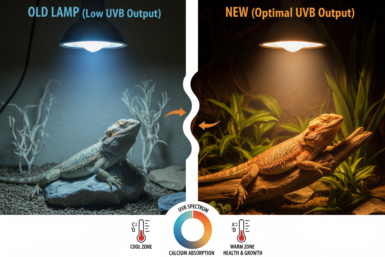 UVB lámpák cseréje: Miért kell félévente újat venni, ha még világít?