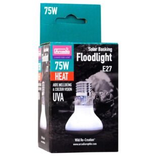 Arcadia Basking Solar Flood 75W terrárium izzó hüllők napozóhelyéhez - széles sugárzási szög